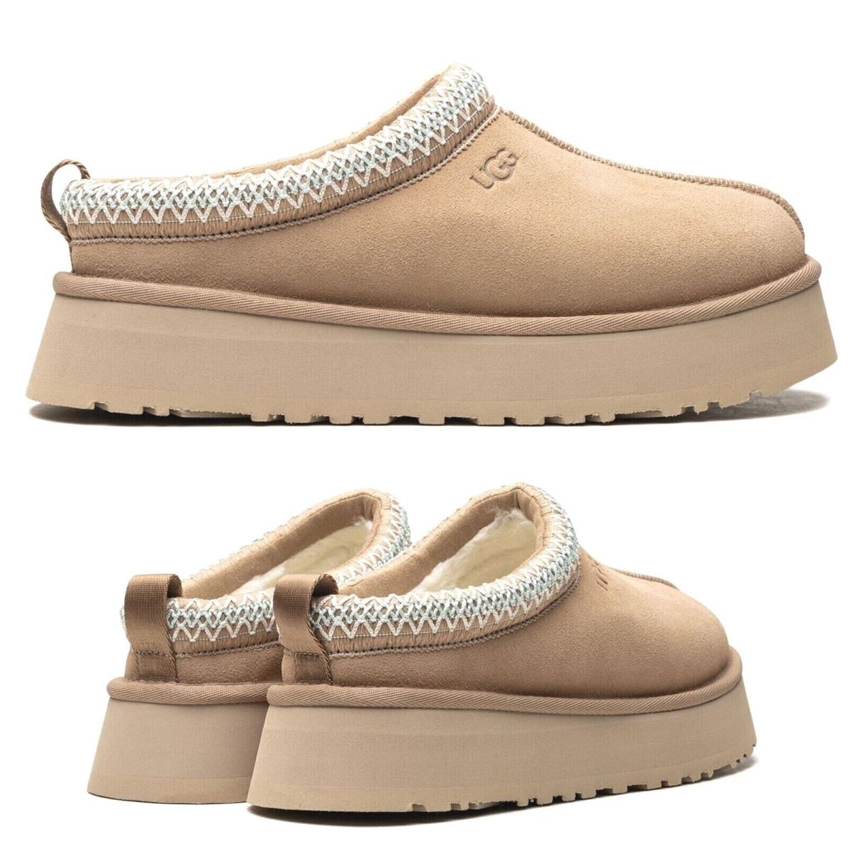 Ugg Brand Women`s Tazz Platform Slipper Shoes Beige Sand