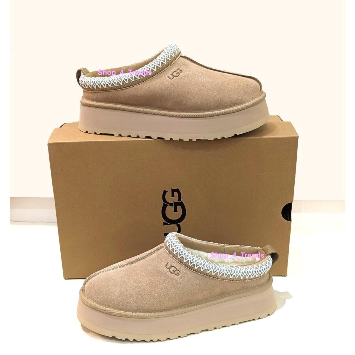 Women`s Shoes Ugg Brand Braid Tazz Platform Slippers 1122553 Sand