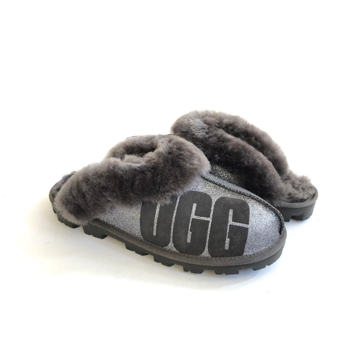 Ugg Coquette Ugg Sparkle Charcoal Grey Gray Shearling Sandals US 6 / EU 37 /uk 4