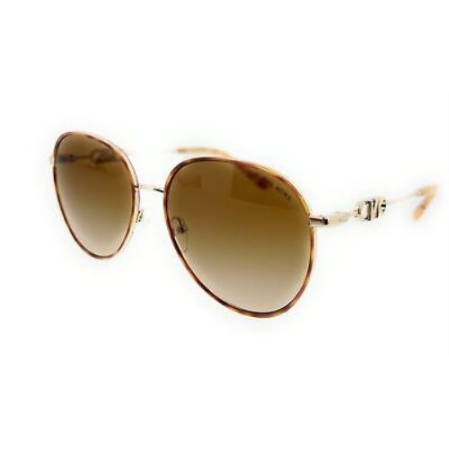 Michael Kors 0MK1128J 10143B Light Gold/amber Tortoise Round Sunglasses