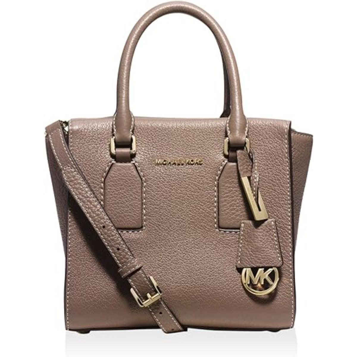 Michael Kors Womens Selby Medium Signature Satchel Brown Shoulder Bag Purse