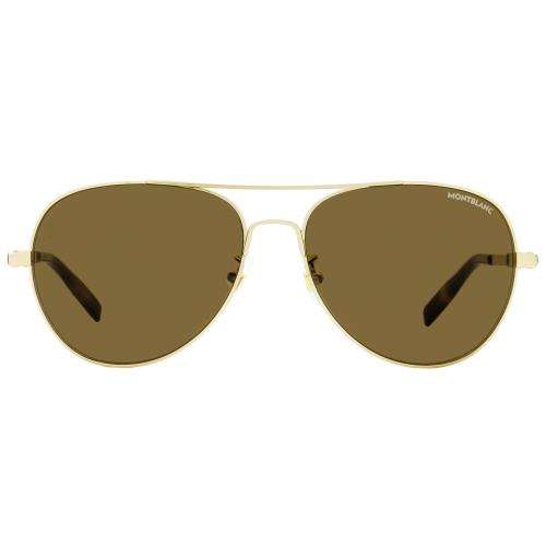 Montblanc Pilot Sunglasses MB0027S 008 Gold/havana 60mm 0027