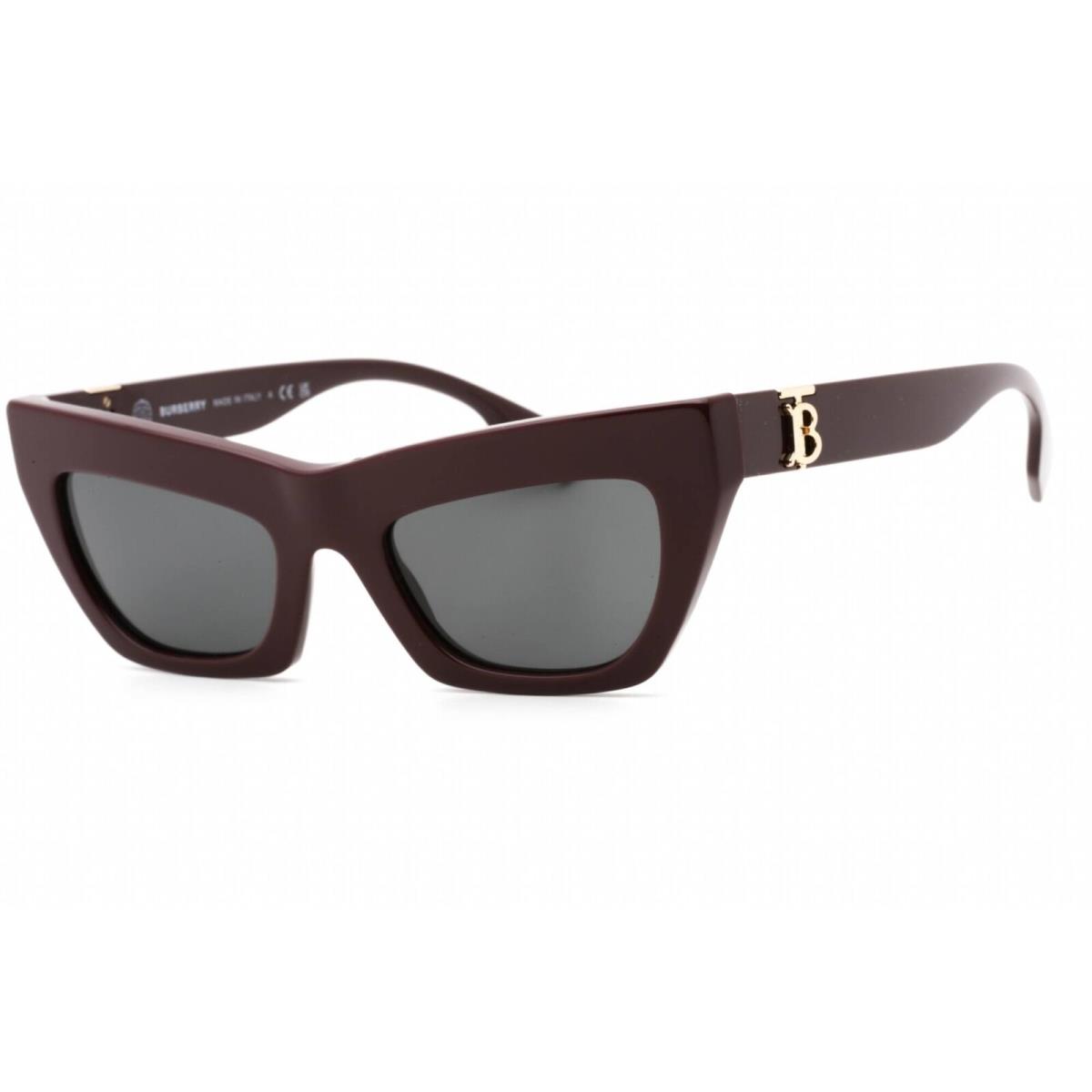 Burberry Women`s Sunglasses Dark Grey Lens Bordeaux Cat Eye Frame 0BE4405 397987