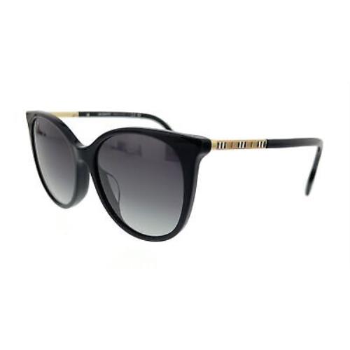 Burberry 0BE4333F 30018G Alice Black Cat Eye Sunglasses - Black, Frame: Black, Lens: Gray Gradient