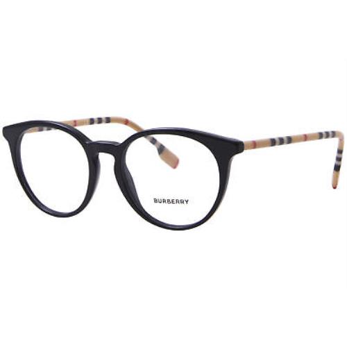 Burberry Chalcot BE2318 3853 Eyeglasses Women`s Black Full Rim Round Shape 51mm