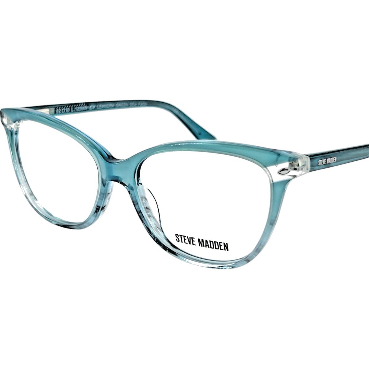Steve Madden Leandra Women`s Plastic Eyeglass Frame Green Sea Fade 52-15 W/case
