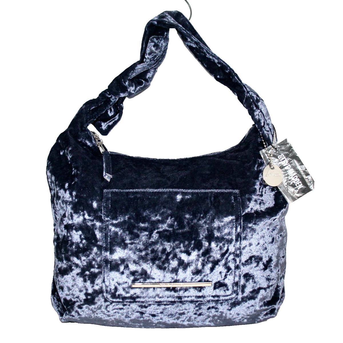 Steve Madden Large Navy Blue Velvet Hobo Shoulder Bag DT521070