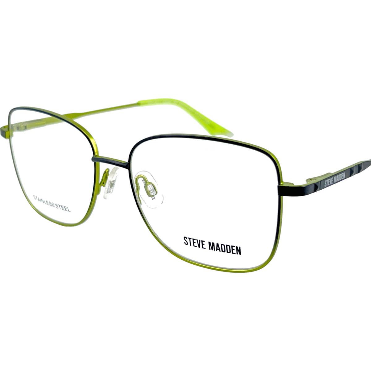 Steve Madden Aberdeen Women`s Metal Eyeglass Frame Black Lime 53-16 W/case