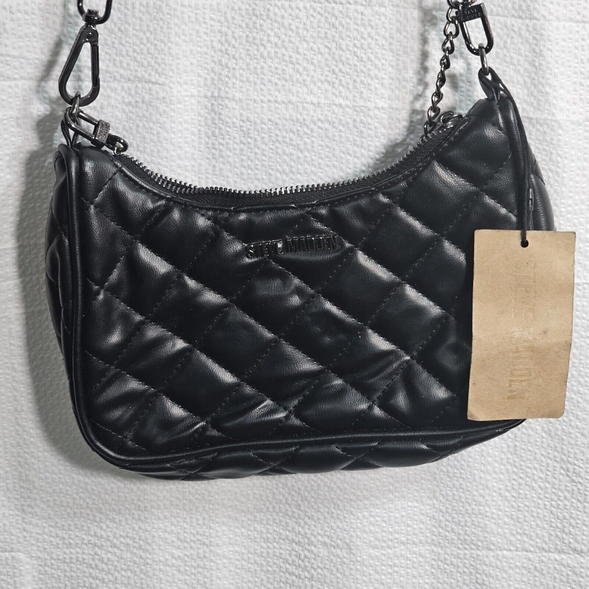 Steve Madden Double Shoulder Strap Purse Black Detachable