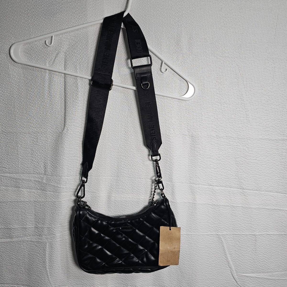 Steve Madden Double Shoulder Strap Purse Black Detachable