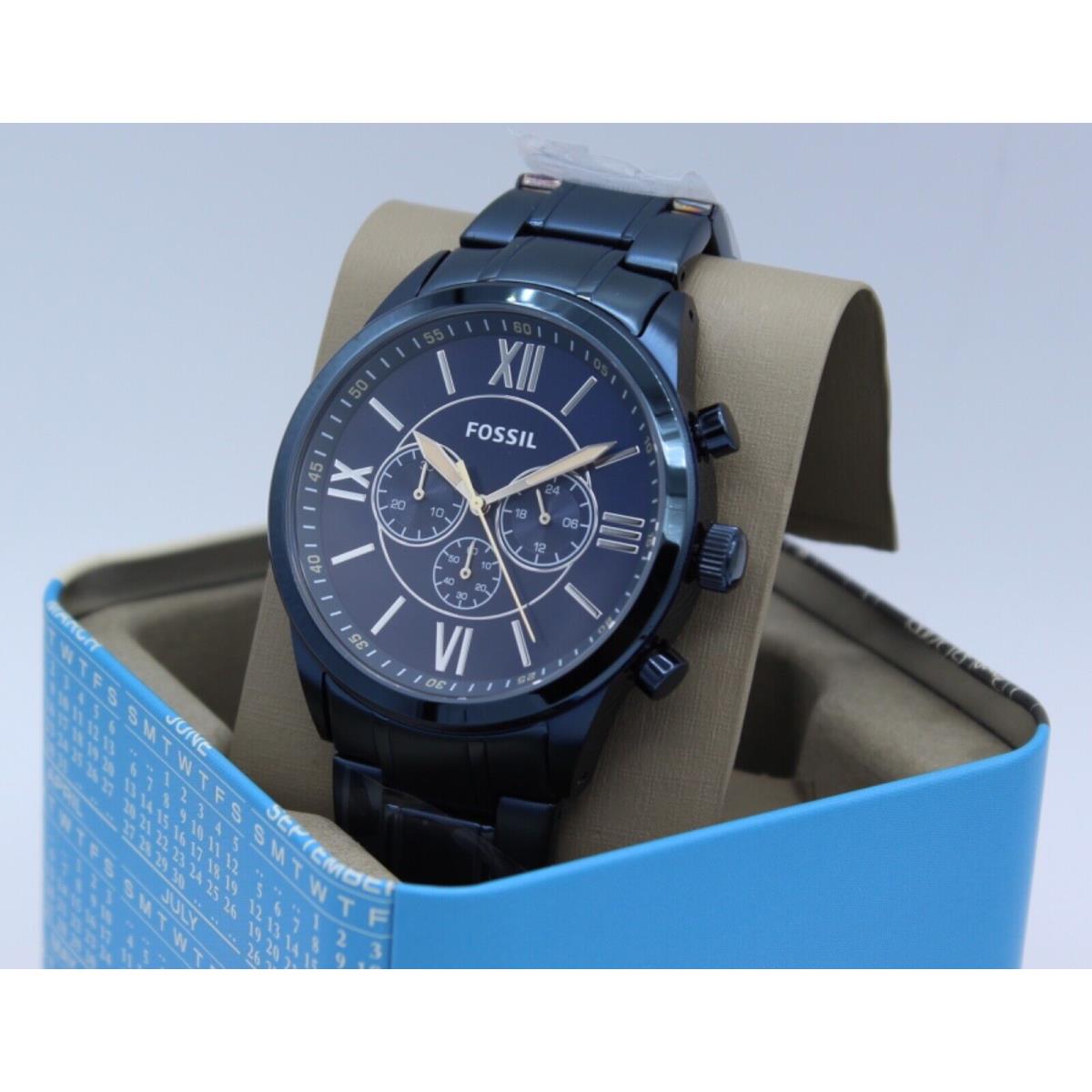 Fossil Flynn Navy Blue Chronograph Multifunction BQ2689 Mens Watch