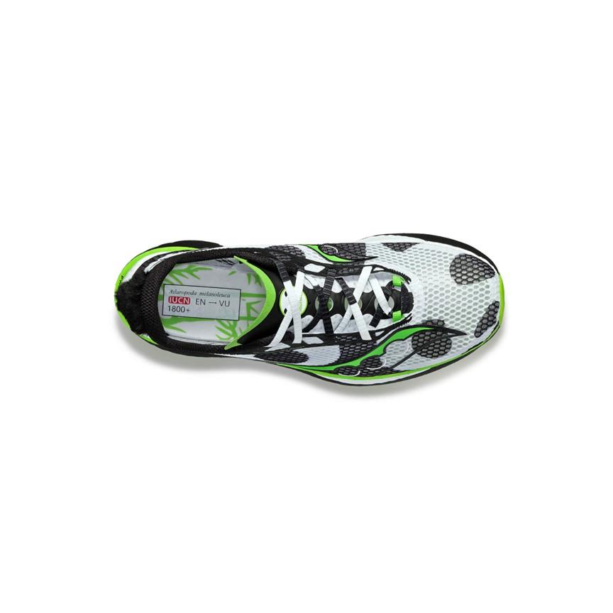 Saucony Men`s Endorphin Pro 3 Running Athletic Shoes Panda Black White Green - Black