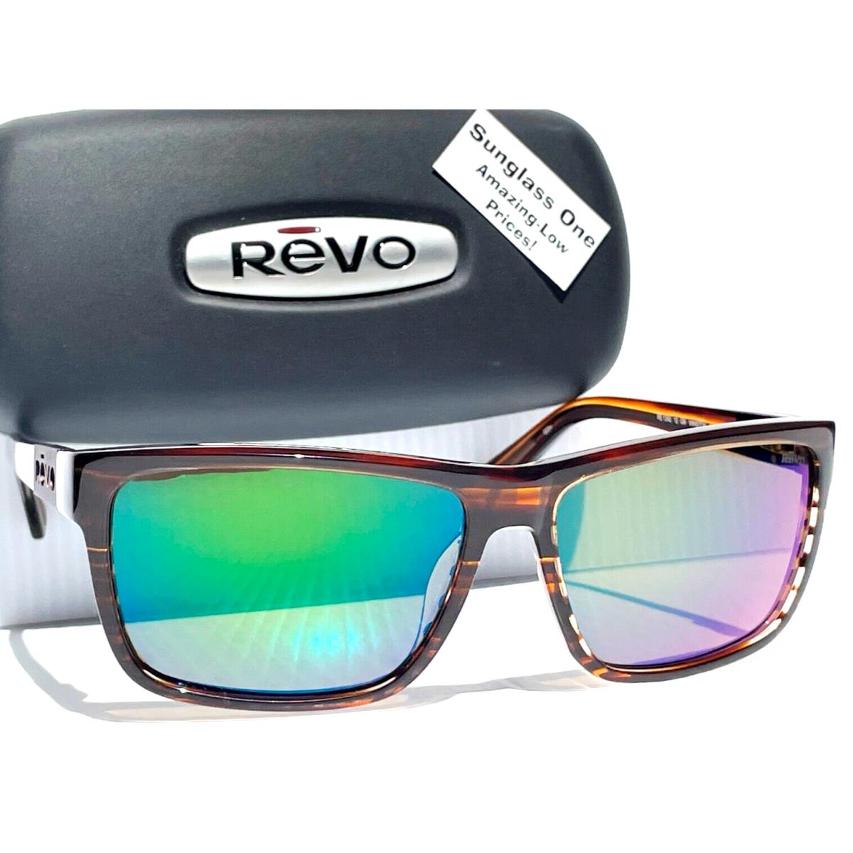 Revo Winston Shiny Brown Horn Polarized Green Lens Sunglass 1242 12 GN