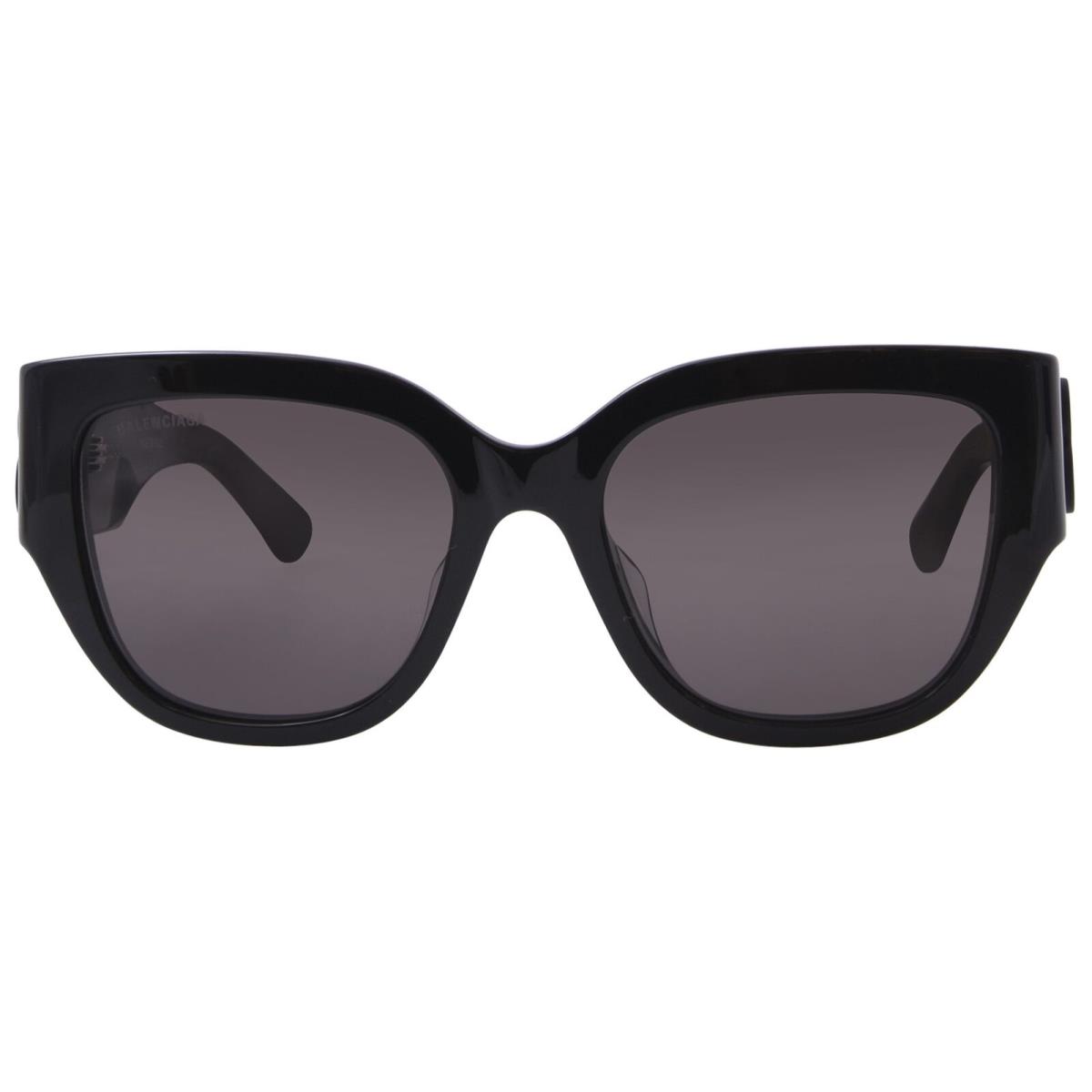 Balenciaga BB0323SK 001 Sunglasses Women`s Black/grey Rectangle Shape 55mm