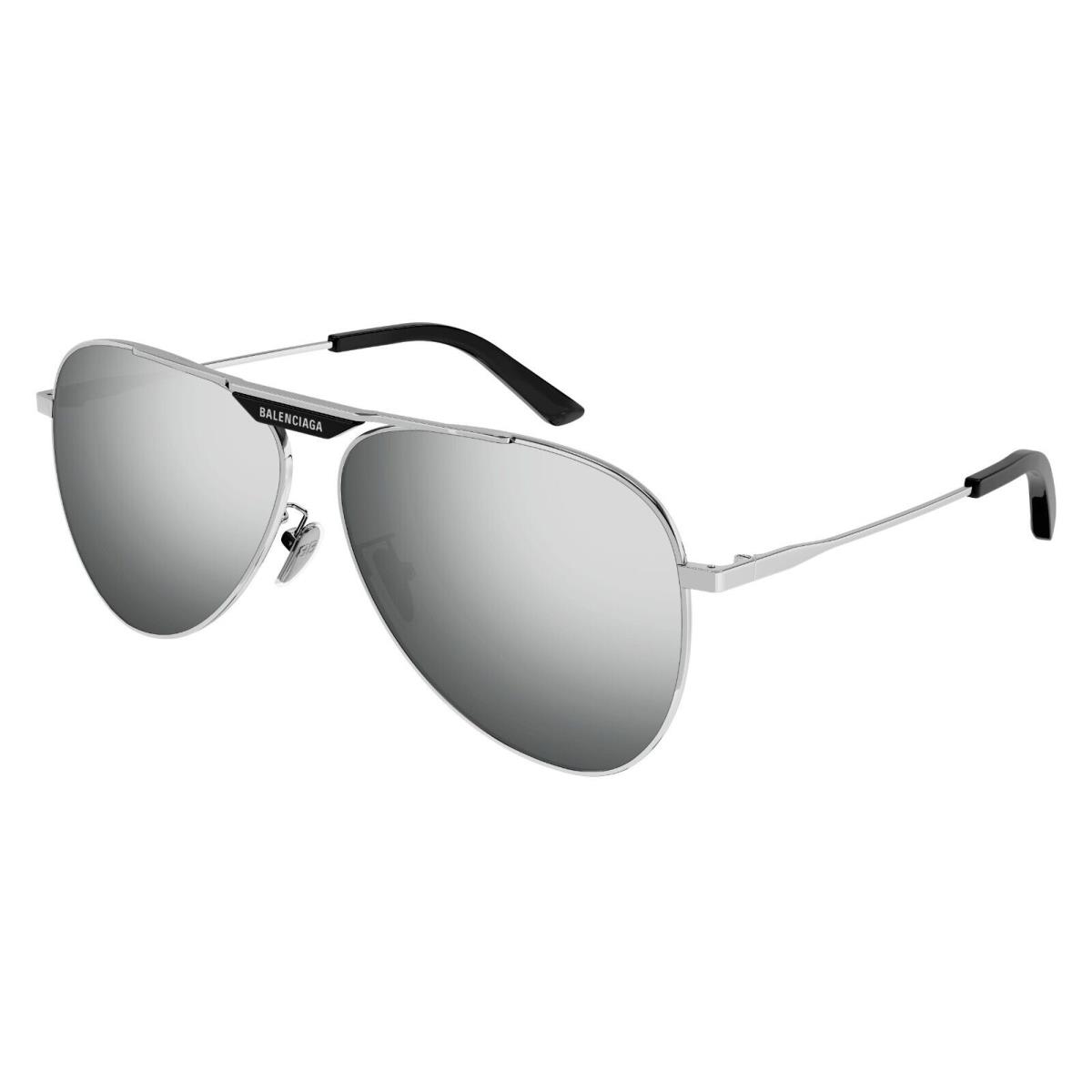 Balenciaga BB0244S Silver/grey Silver Mirrored 002 Sunglasses