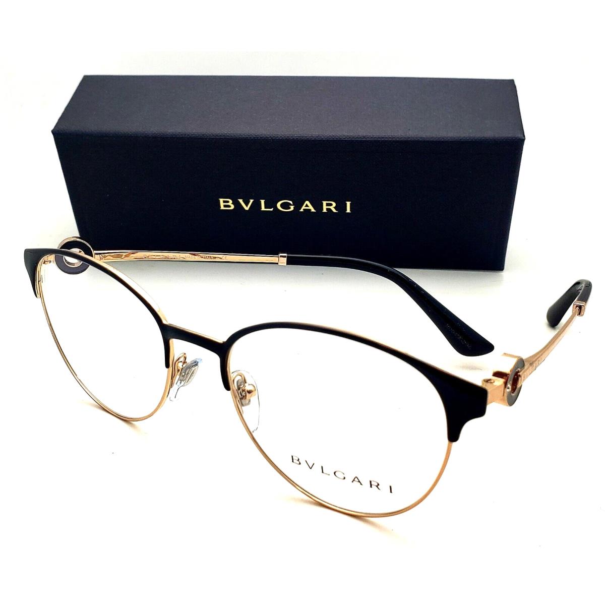 Bvlgari Eyeglasses 2223-B 2033 53-18 140 Rose Gold Black Frames W/crystals