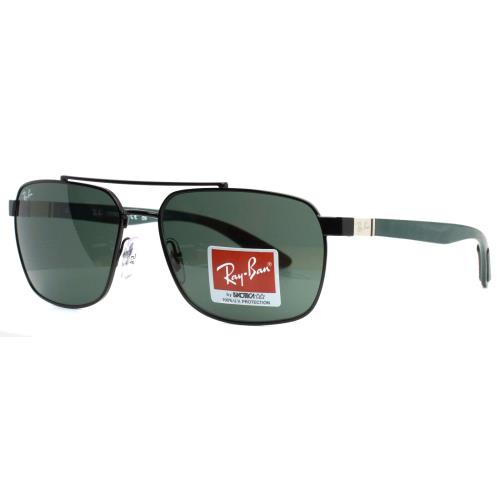 Ray Ban RB3701 002/71 Black Mens Aviator Full Rim Sunglasses 59-17-145 B:43