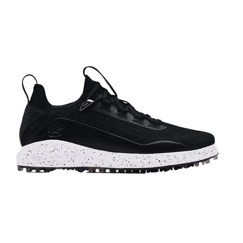 Under Armour Curry 8 Golf SL - 9.5 - 3023734-001 Black White Oreo Speckle Steph