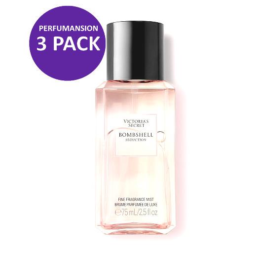 Victoria`s Secret Bombshell Seduction Fragrance Body Mist 2.5 oz 3 Pack