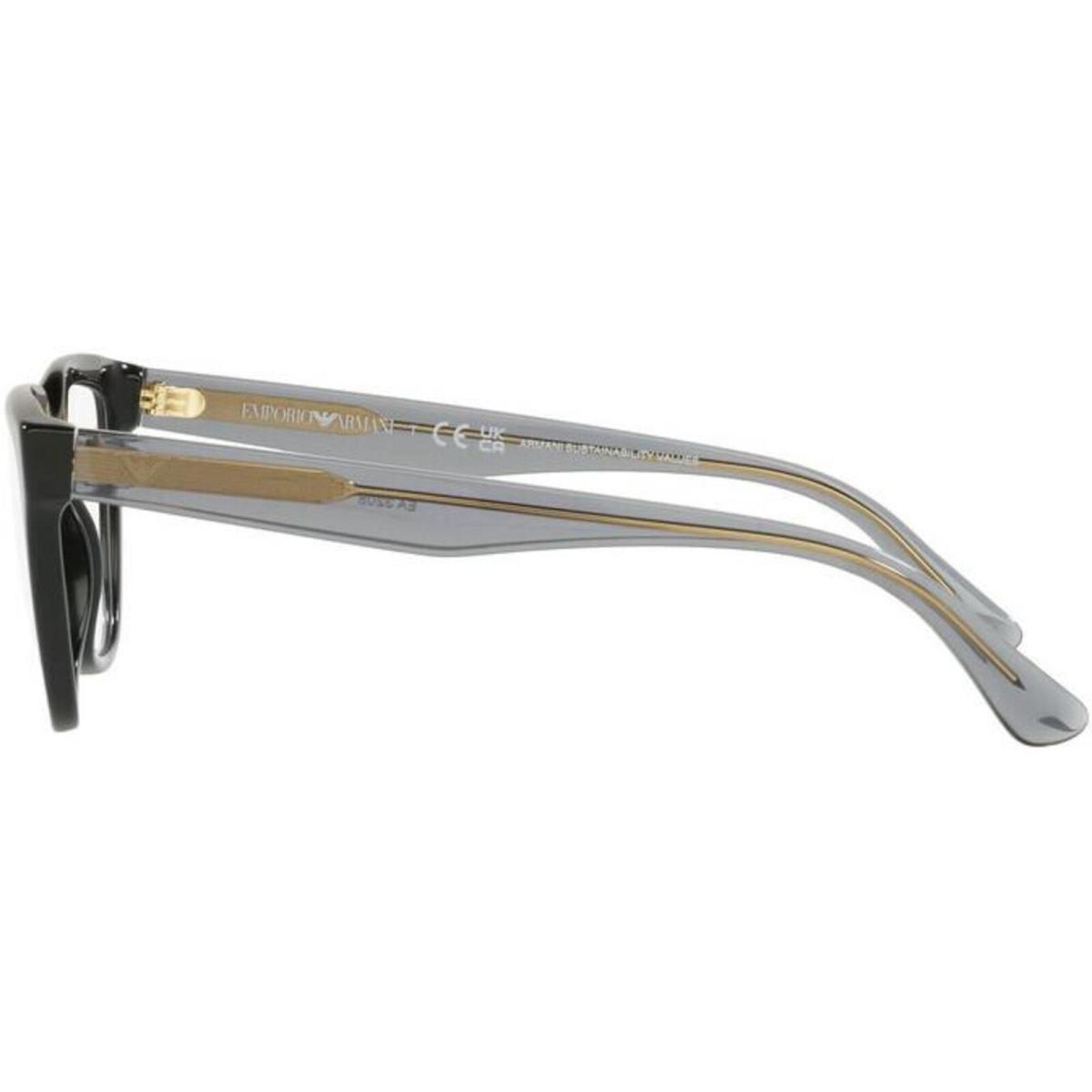 Emporio Armani Unisex Eyeglasses Black Acetate Metal Square Frame 3208F 5017