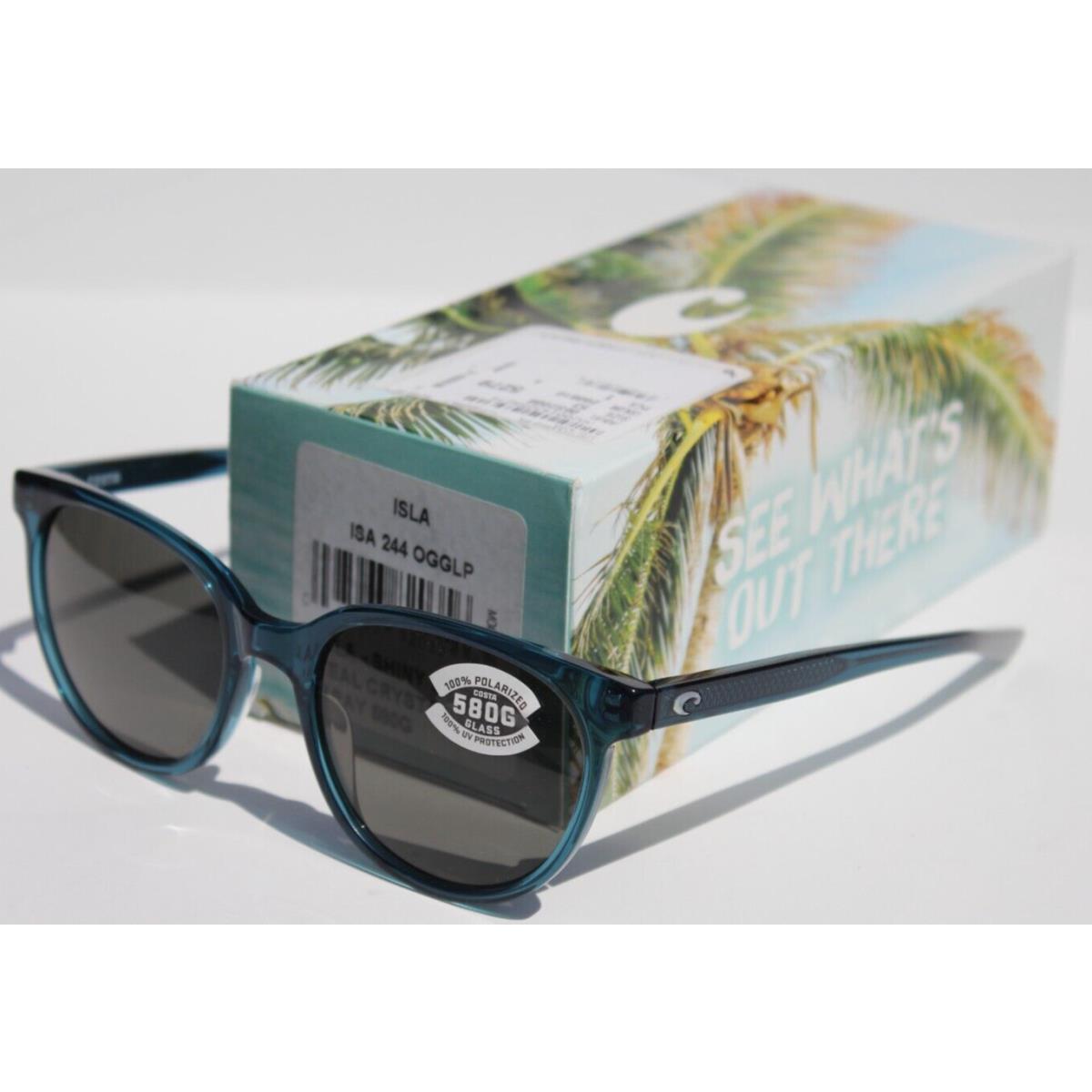 Costa Del Mar Isla Polarized Sunglasses Womens Shiny Deep Teal/gray 580G