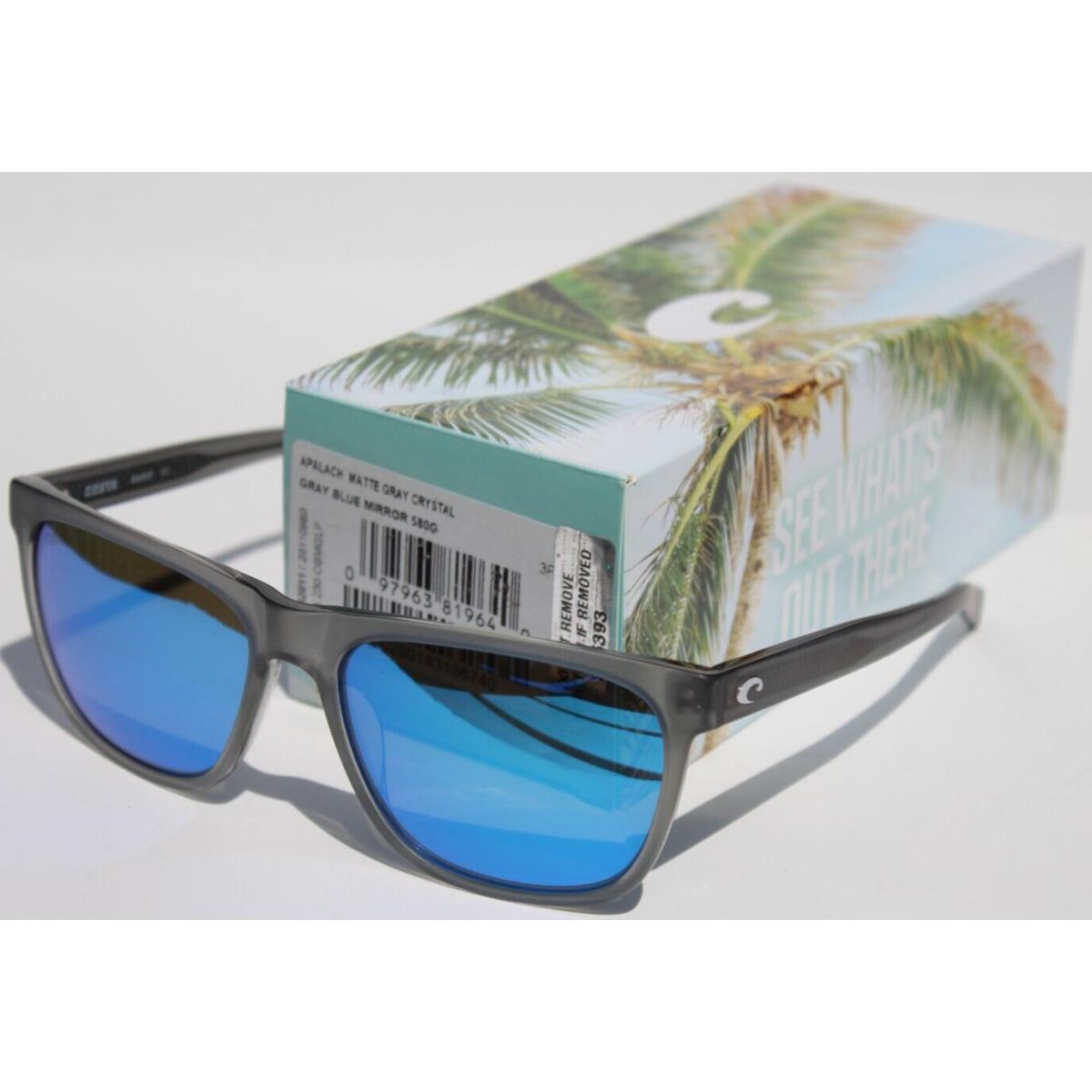 Costa Del Mar Apalach Polarized Sunglasses Matte Gray/blue 580G Glass Rare