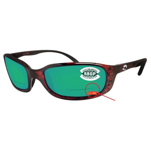 Costa Del Mar Brine Readers C-mate 1.50 Tortoise Green Mirror 580P Plastic Lens - Frame: Tortoise, Lens: Green Mirror