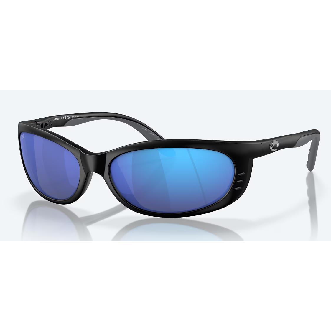 Costa Del Mar Fathom 11 Matte Black w/ Blue Mirror 580G Lens Sunglasses