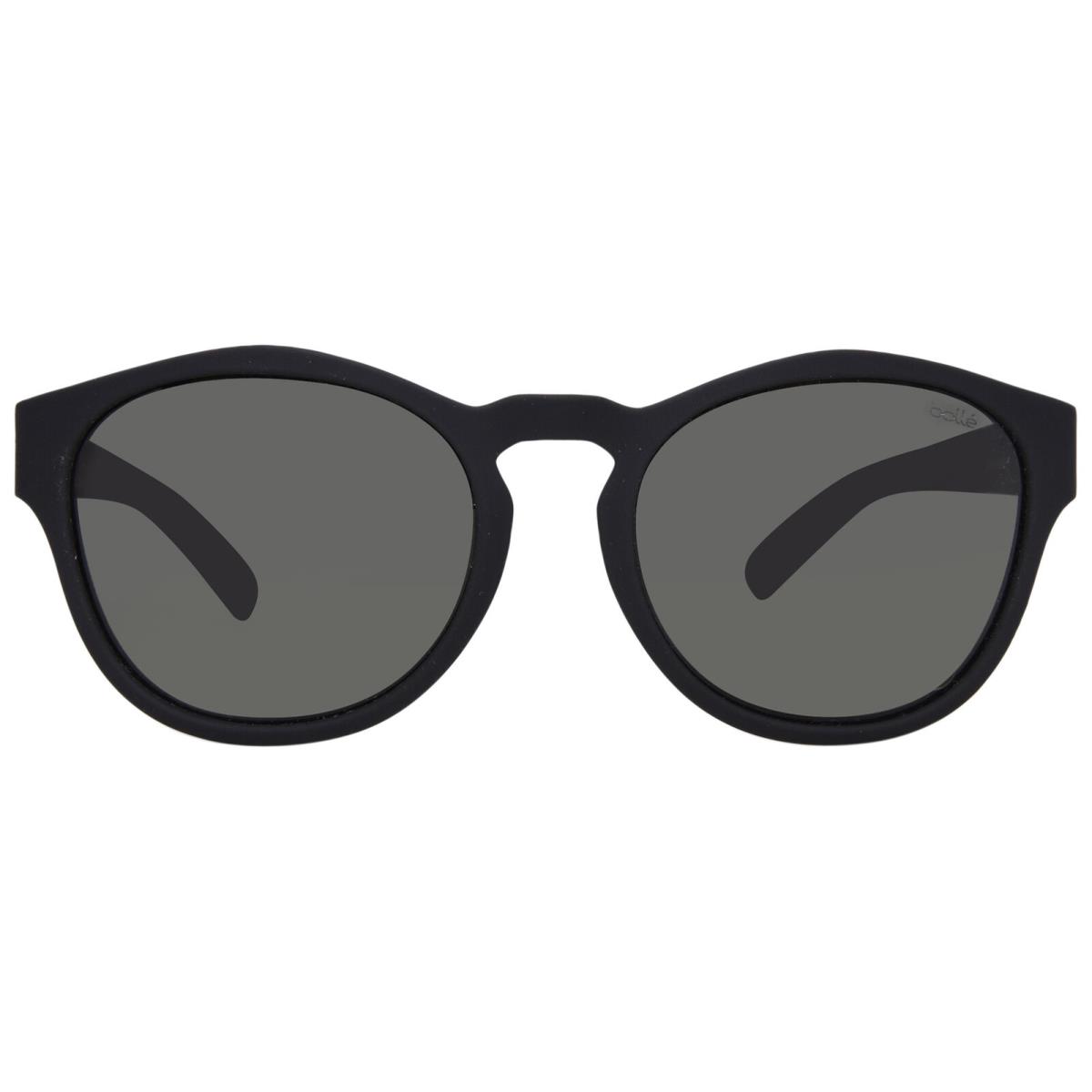 Bolle Rooke 12347 Sunglasses Black Rubber/polarized Grey Round Shape 54mm - Frame: Black, Lens: Gray