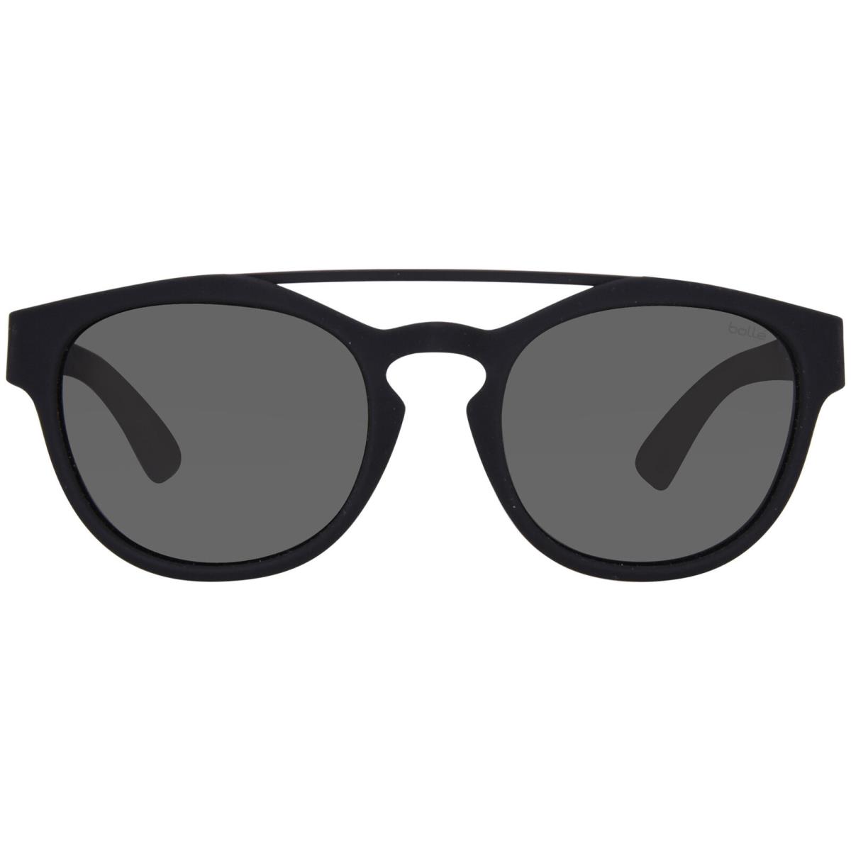 Bolle Boxton 12353 Sunglasses Black Rubber/polarized Grey Round Shape 52mm