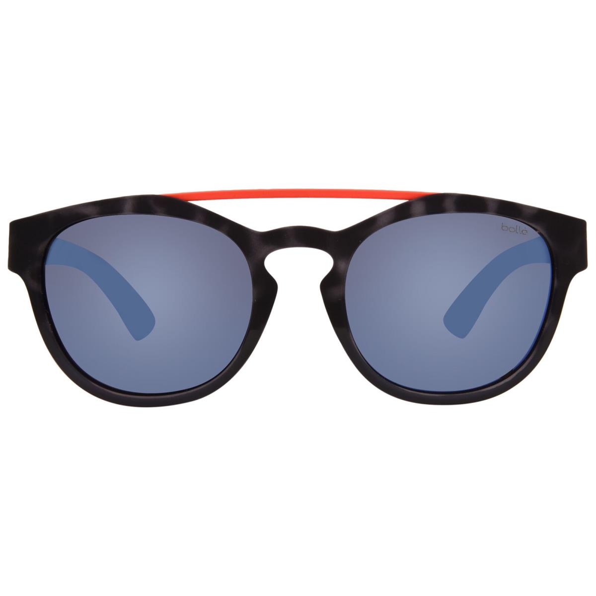 Bolle Boxton 12355 Sunglasses Black Tortoise Rubber/blue/red Round Shape 52mm