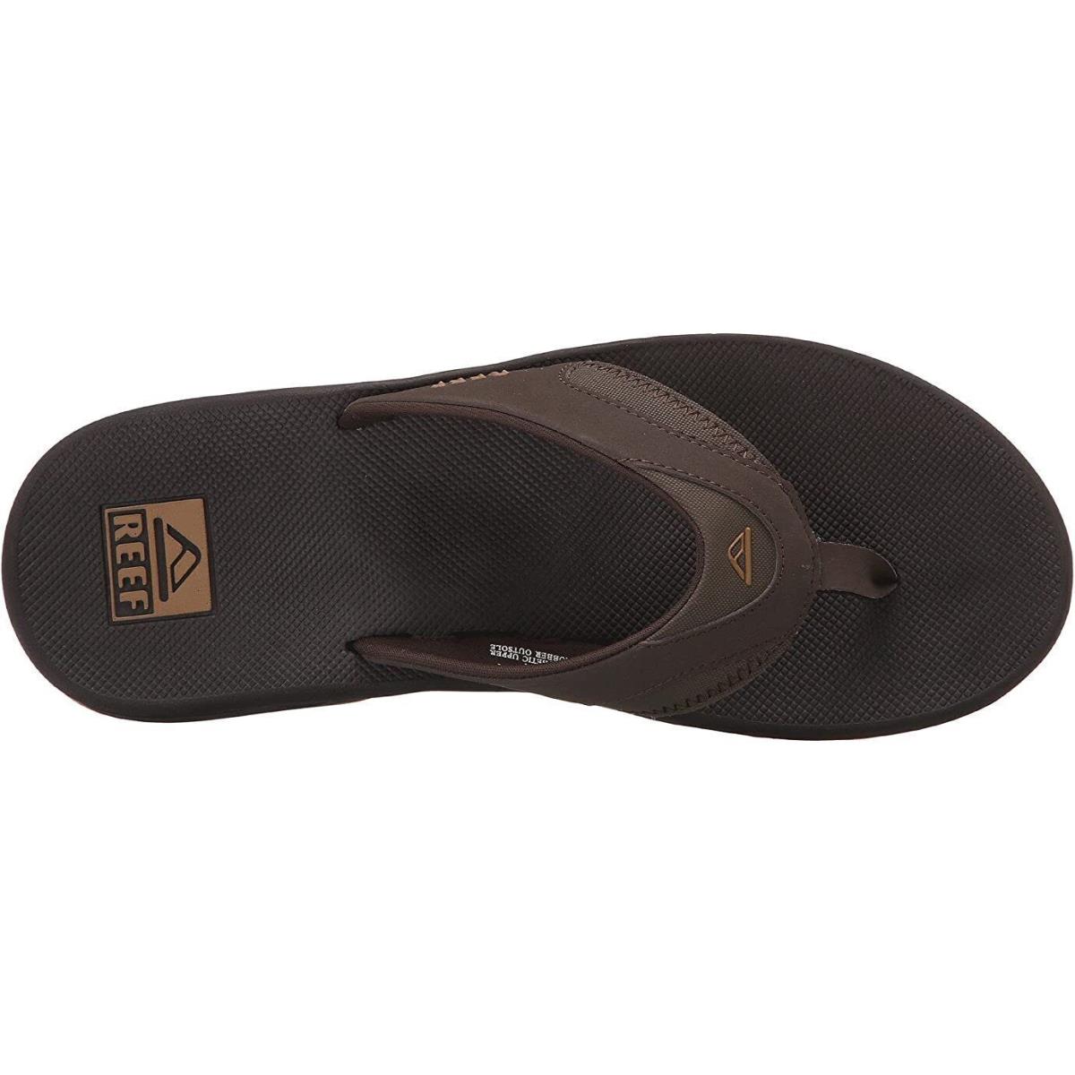 Reef Men`s Sandals Fanning Brown / Gum Flip Flop - Black