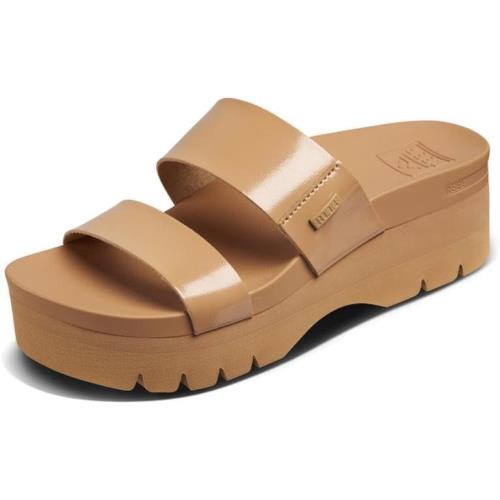 Reef Womens Cushion Vista Higher Sandal Natural Patent