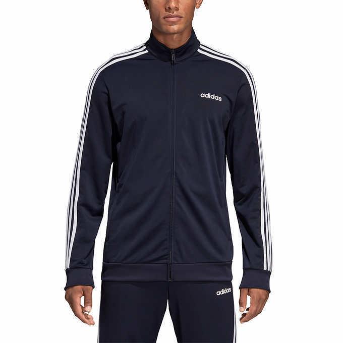 Adidas Men`s Ess 3 Stripes Tricot Tracksuit Jacket Pants Blue White SZ M L