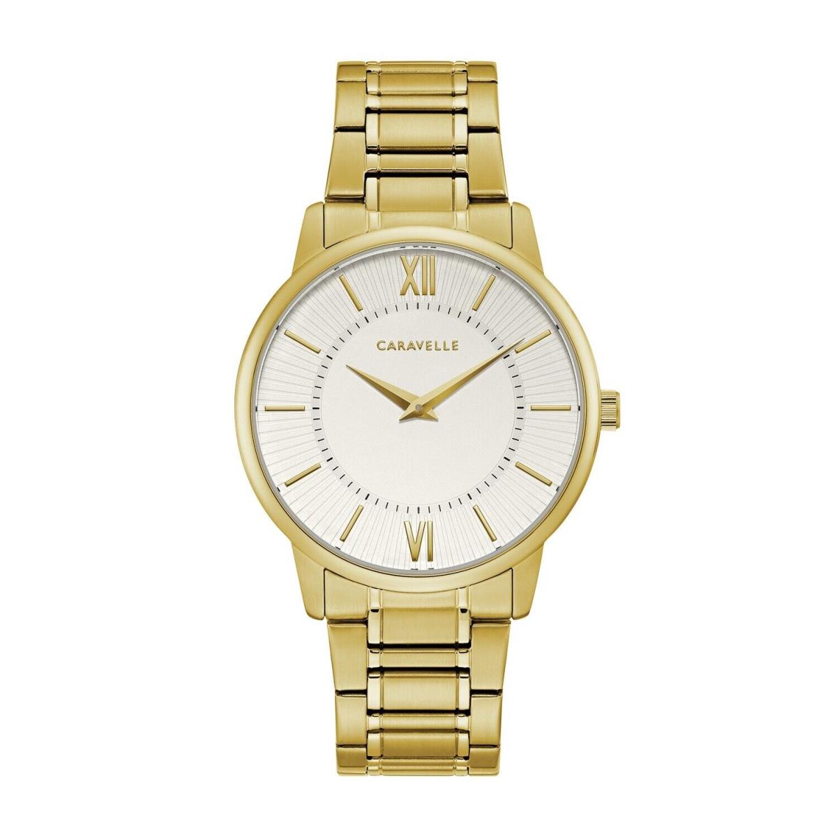 Caravelle Men`s Dress Quartz Gold Stainless Steel Watch 39 MM 44A114