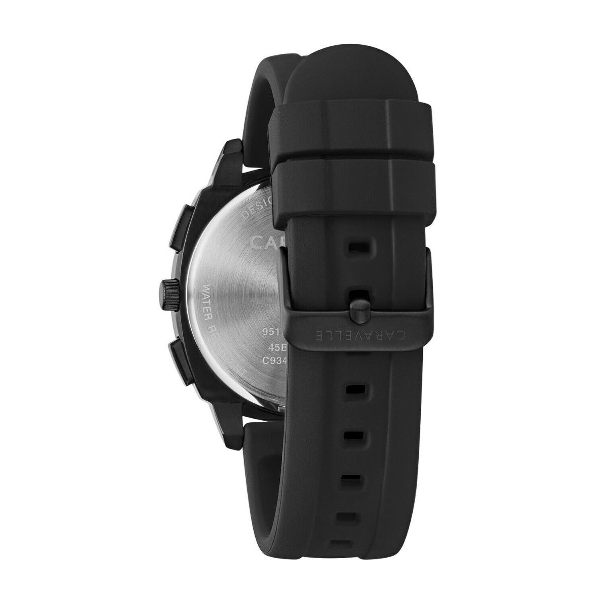 Caravelle Men`s Land Sport Quartz Day Date Black Watch 41mm 45B159