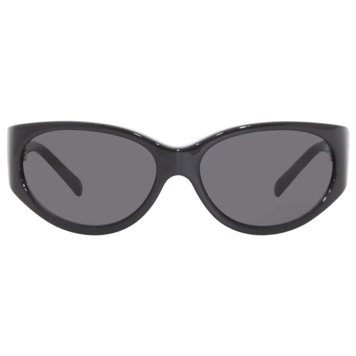 Versace 4386 GB1/87 Sunglasses Men`s Black/dark Grey Lenses Oval 62mm