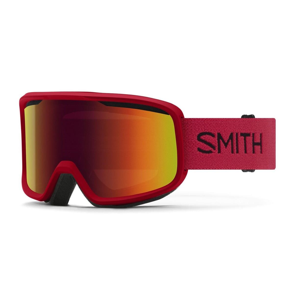 Smith Frontier Ski / Snow Goggles Crimson Frame Red Sol-x Mirror Lens