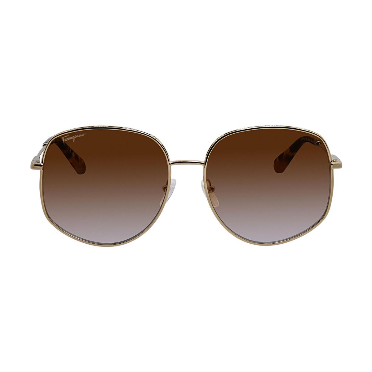 Salvatore Ferragamo SF 277S 741 Gold/tortoise Metal Sunglasses Brown Gradient