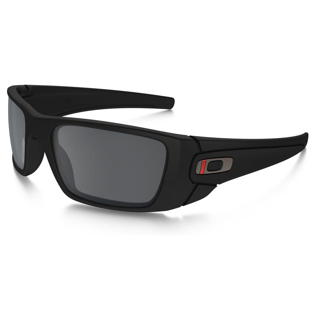 Oakley SI Fuel Cell Thin Red Line Satin Black Frames with Black Iridium Lenses