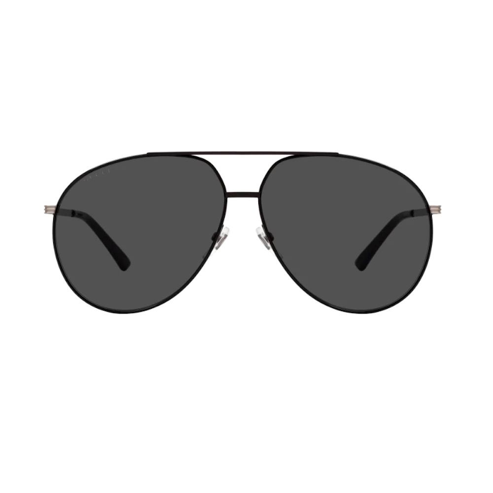 Gucci GG0832S-001 Men`s Silver Black Frame / Dark Gray Tinted Lens Sunglasses