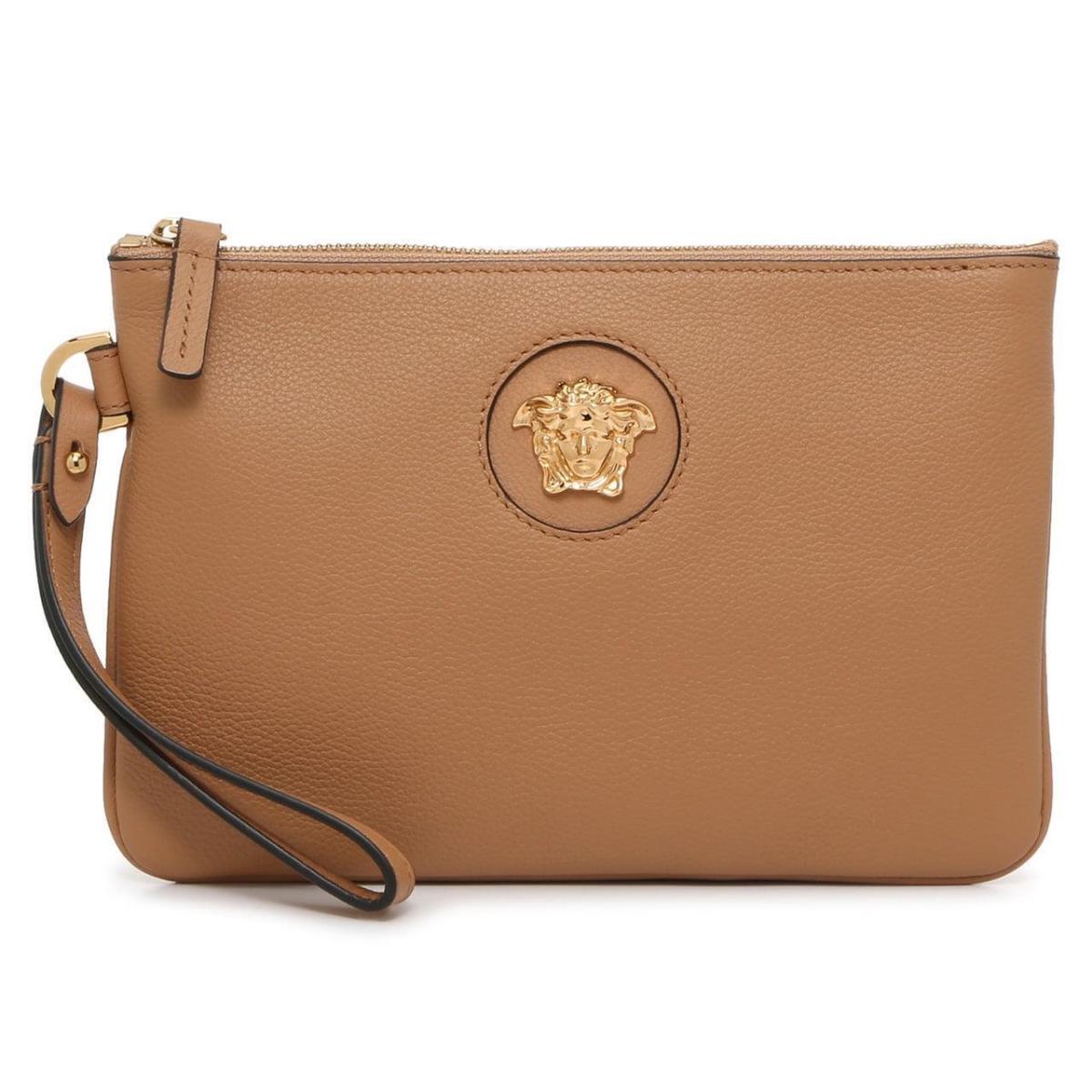 Versace La Medusa Leather Zip Pouch