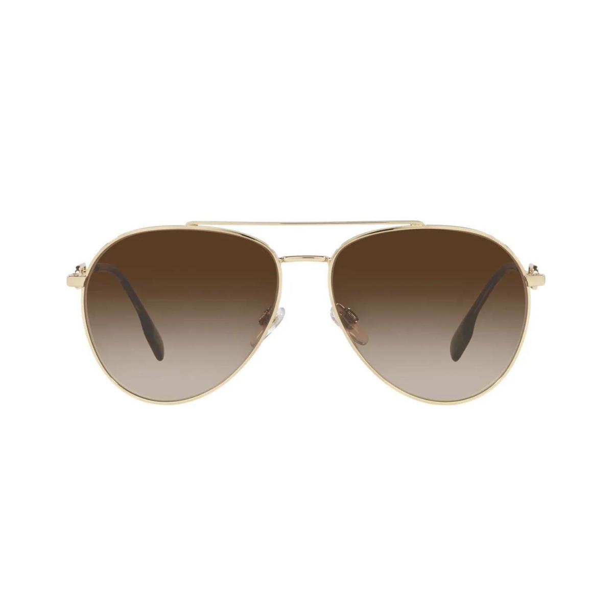 Burberry Carmen BE 3128 Pale Gold/brown Shaded 1109/13 Sunglasses - Frame: Pale Gold, Lens: Brown Shaded