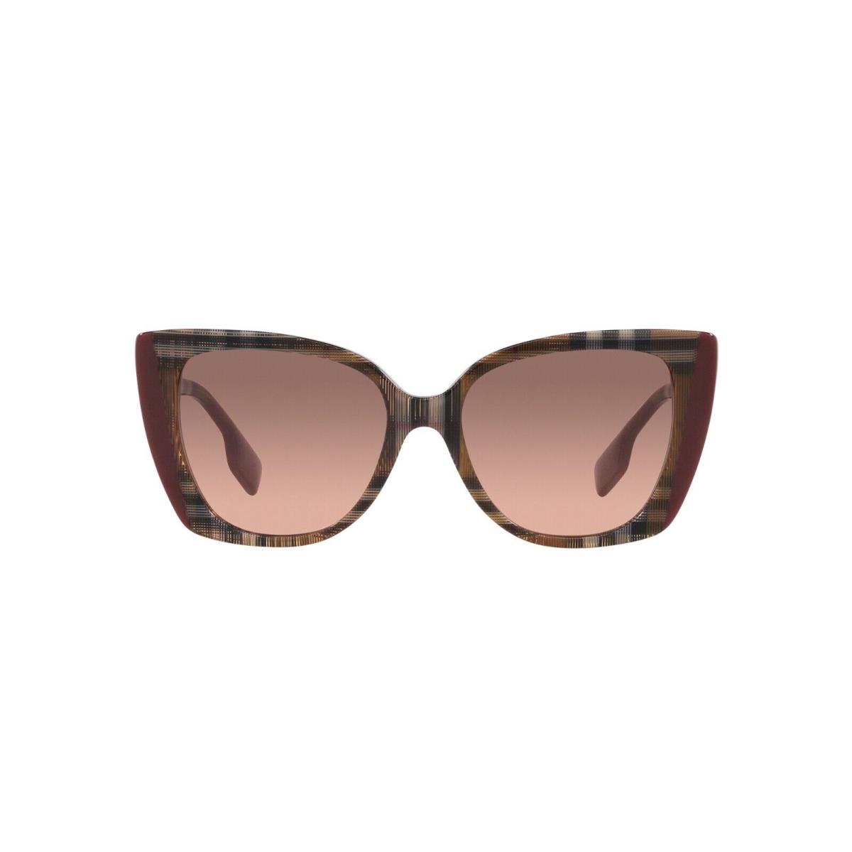 Burberry Meryl BE 4393 Brown Burgundy Check/brown Shaded 4054/13 Sunglasses