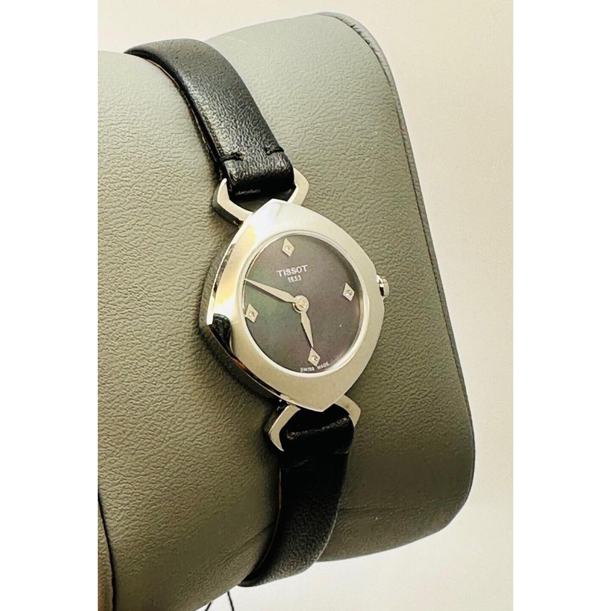 Tissot Femini-t 23mm Black Mother of Pearl Petite Leather Watch T1131091612600