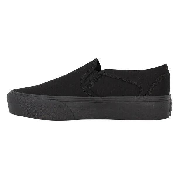 Vans Asher Platform VN0A3WMM186 Women`s Black Canvas Skateboard Shoes KHO195 - Black