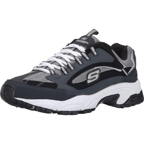Skechers Men`s Stamina Cutback Shoes 64964 Navy Black Size Wide 14
