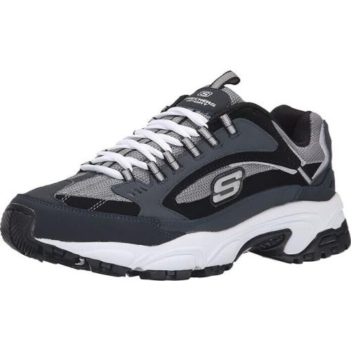 Skechers Men`s Stamina Cutback Shoes 64964 Navy Black Size Wide 12