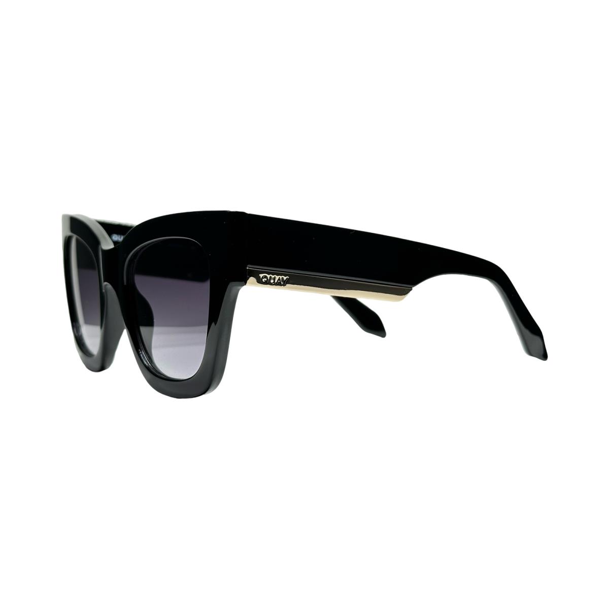 Quay By The Way Designer Chic Oversized Sunglasses Black Frame Smoke Lens - Frame: Black, Lens: Black