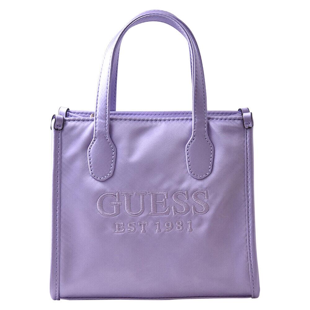 Guess Silvana Mini Women`s Tote Handbag Satin 2-Compartment Chartreuse